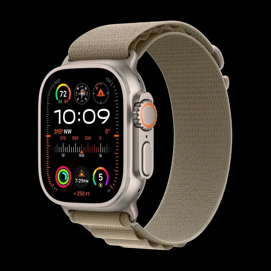 Apple Watch Ultra Series 2 GPS + Cellular, 49мм, Браслет Alpine "Olive", S, Natural